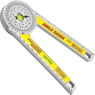 1 厘米)量角探测器,带气泡精神水平和测量尺,360 度旋转塑料量角器